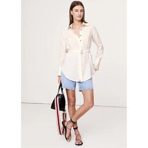 Banana Republic Linen Belted Tunic Shirt  Women’s Size Medium Tan New With Tags